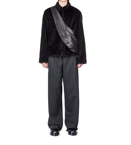 FLEECE FLAP POCKET TROUSERS BLACK