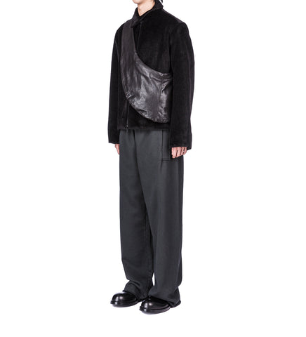 FLEECE FLAP POCKET TROUSERS BLACK