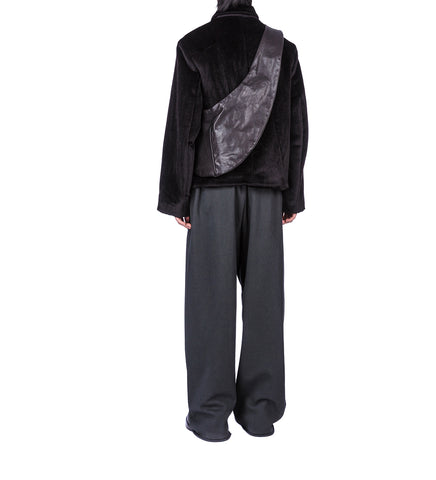 FLEECE FLAP POCKET TROUSERS BLACK