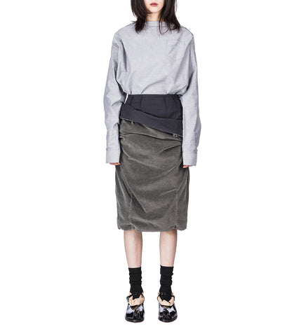 WIDE NECK SHIRT GRAY