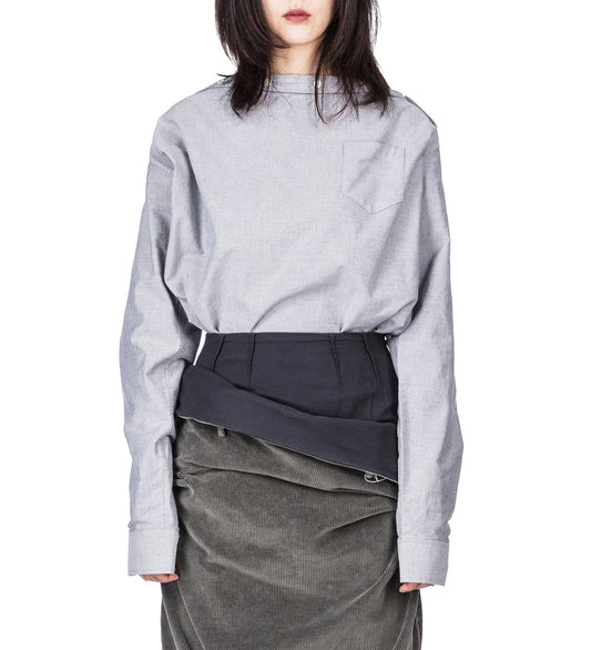 WIDE NECK SHIRT GRAY