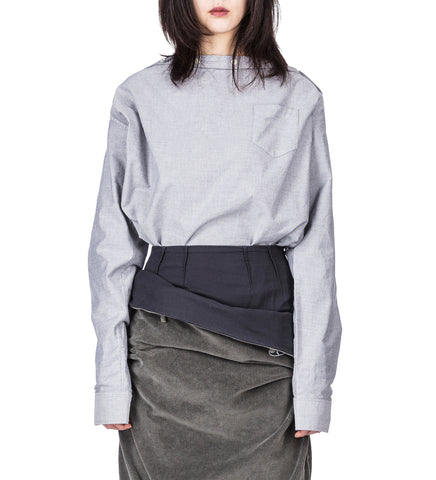 WIDE NECK SHIRT GRAY