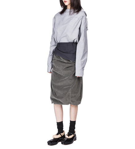 WIDE NECK SHIRT GRAY