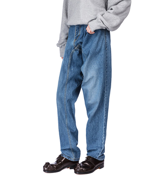 DISTORTED DENIM PANTS BLUE