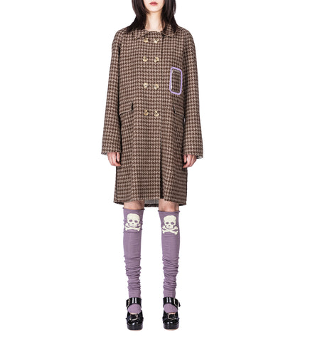 WINDOW HOUNDSTOOTH COAT CREAM/BROWN