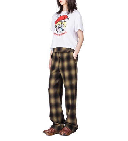 FLANNEL BELT TROUSERS YELLOW CHECK