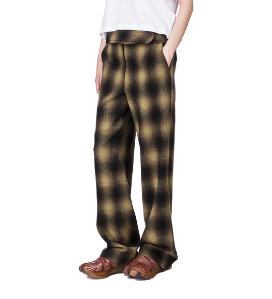 FLANNEL BELT TROUSERS YELLOW CHECK