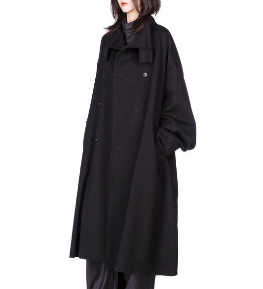 HEAVY WOOL OVERSIZED COAT BLACK
