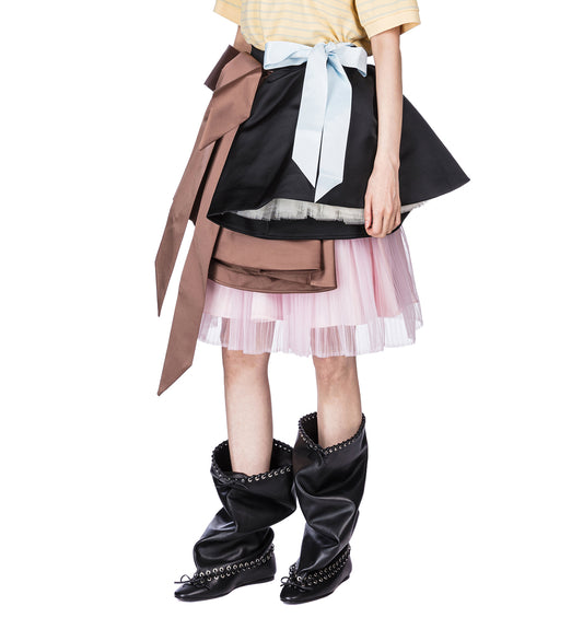 TRIPLE PROM SKIRT PINK/BROWN/BLACK
