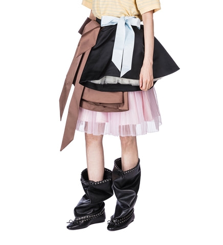 TRIPLE PROM SKIRT PINK/BROWN/BLACK