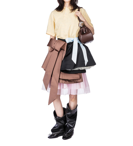 TRIPLE PROM SKIRT PINK/BROWN/BLACK