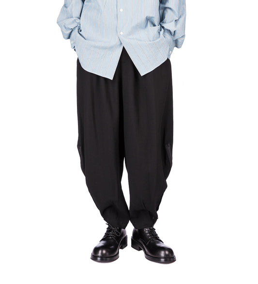 JOE WAISTBAND PLEASTS TROUSERS BLACK