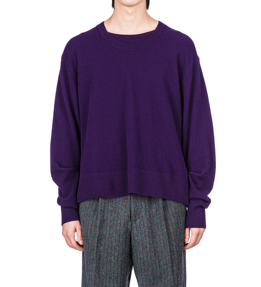 PARISH DOUBLE COLLAR CREWNECK JUMPER BLUEBERRY