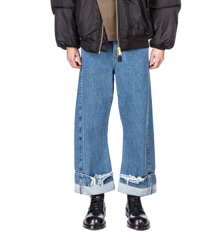 DEAN BLUE OVERSIZED DENIM TROUSERS STONE