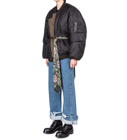 DEAN BLUE OVERSIZED DENIM TROUSERS STONE