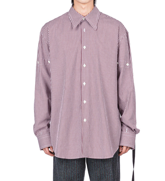 CLASSIC FOLD UP SLEEVE SHIRT MAUVE/WHITE