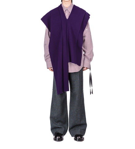 CLASSIC FOLD UP SLEEVE SHIRT MAUVE/WHITE