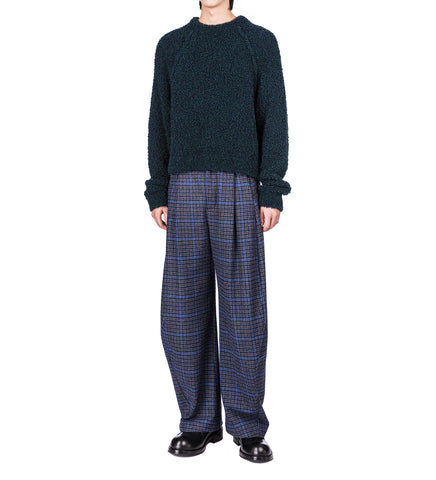 ONE PANTS BLUE WOOL CHECKS