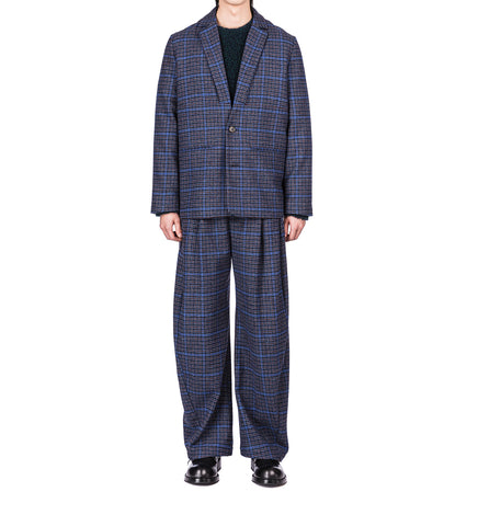 LONELY BLAZER BLUE WOOL CHECKS
