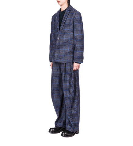 LONELY BLAZER BLUE WOOL CHECKS