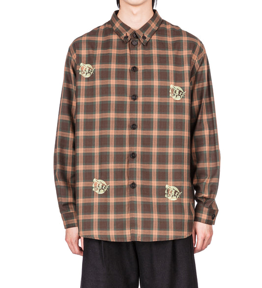 BLOCK SHIRT BROWN COTTON CHECKS