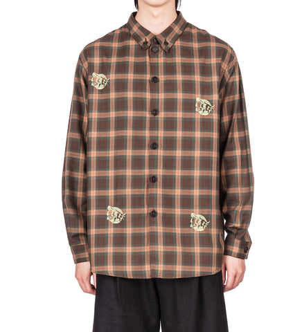 BLOCK SHIRT BROWN COTTON CHECKS