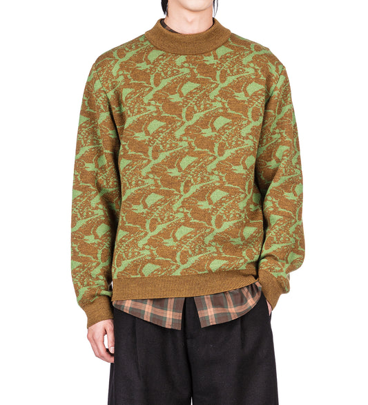 FROGPOND SWEATER MUSTARD BLURRED GREEN