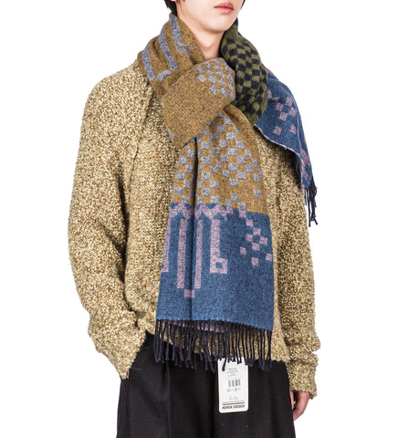 CROSS STITCH SCARF SPICE PURPLE MULTI CROSS