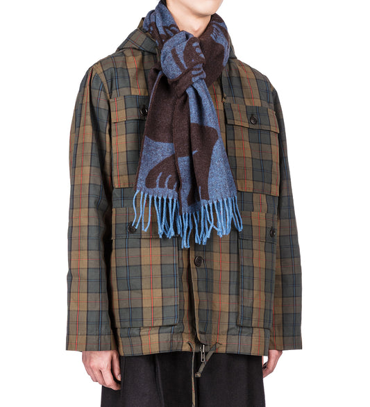 BUG PRESS SCARF BLUE BUG BROWN
