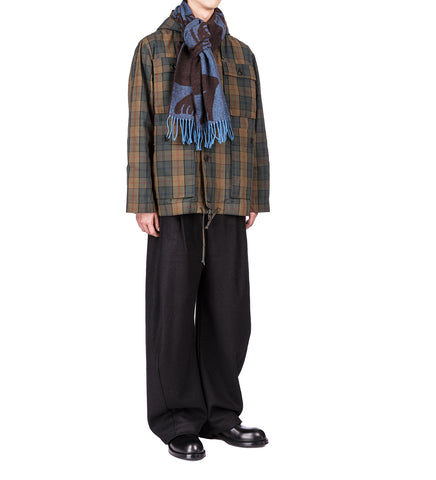 BUG PRESS SCARF BLUE BUG BROWN
