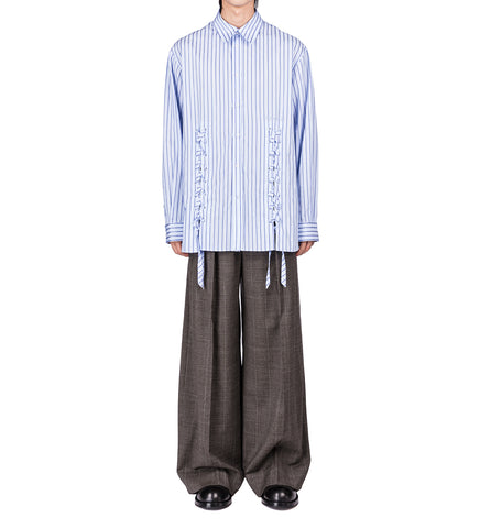 PEELING WAIST WIDE LEG TROUSERS PEAT