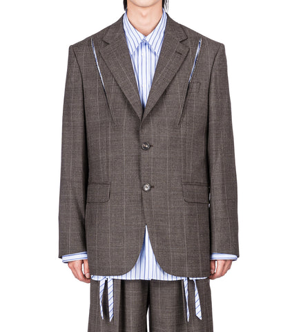 STRUCTURED SLASH JACKET W/ DAISY PEAT