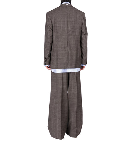 PEELING WAIST WIDE LEG TROUSERS PEAT