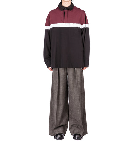 PEELING WAIST WIDE LEG TROUSERS PEAT