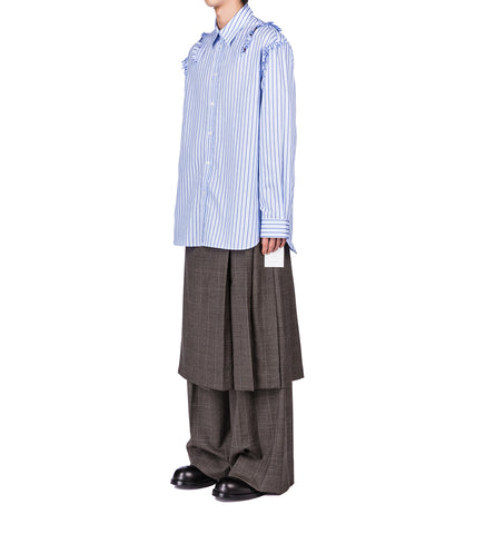 PEELING WAIST WIDE LEG TROUSERS PEAT