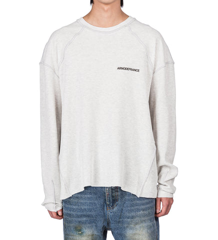 INSIDE-OUT WAFFLE LS TEE HEATHER GREY