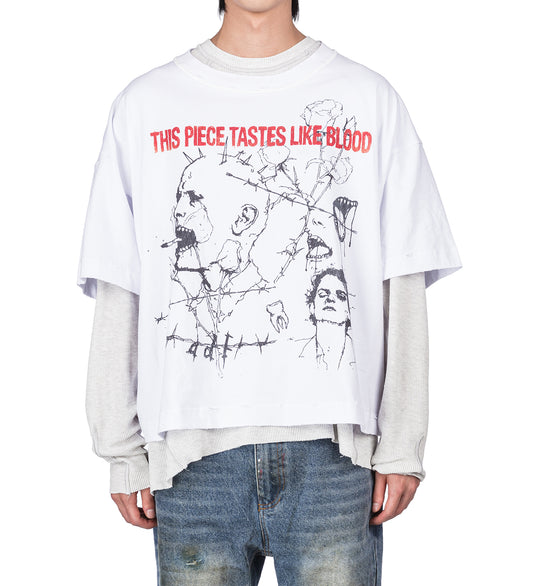 THIS PIECE TASTES LIKE BLOOD T-SHIRT PURE WHITE