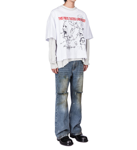 THIS PIECE TASTES LIKE BLOOD T-SHIRT PURE WHITE
