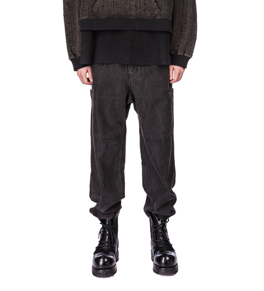 MOLESKIN WORK PANTS WASHED BLACK