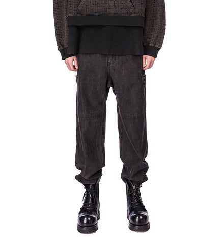 MOLESKIN WORK PANTS WASHED BLACK