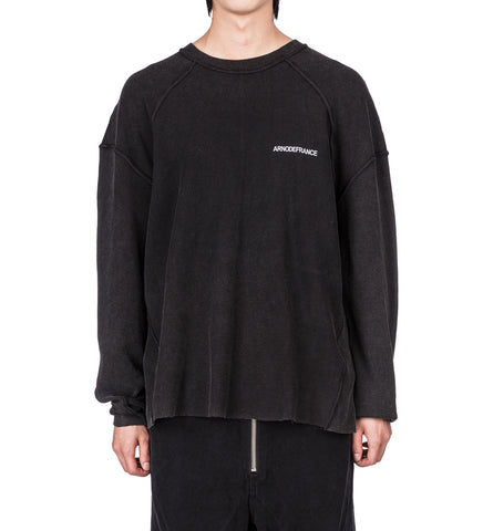 INSIDE-OUT WAFFLE LS TEE WASHED BLACK
