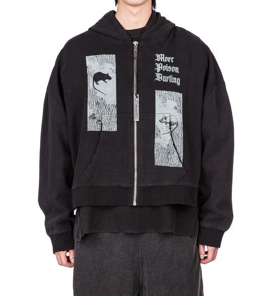 ZIP HOODIE MORE POISON DARLING WASHED BLACK