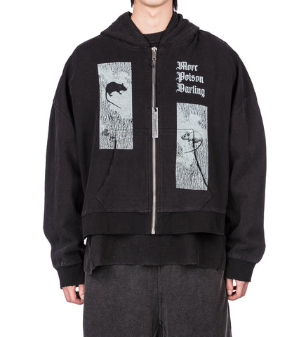 ZIP HOODIE MORE POISON DARLING WASHED BLACK