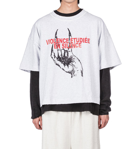 VIOLENCE ETUDIEE EN SILENCE T-SHIRT HEATHER GREY