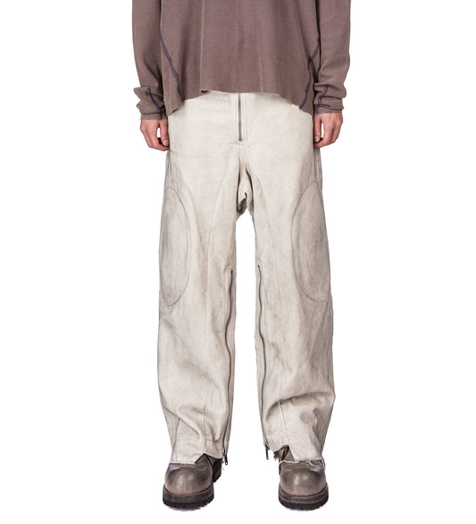 DIRTY CANVAS BIKER PANTS DIRTY WHITE