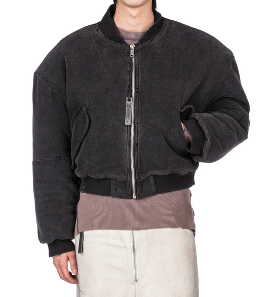 RAT CROPPED BOMBER JACKET WASHED BLACK