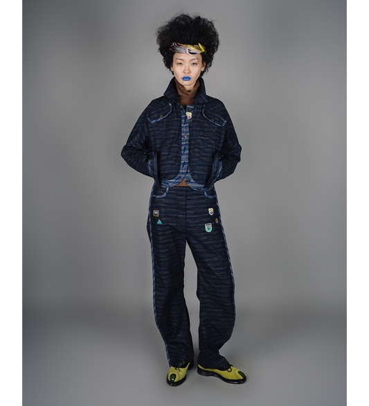 KIKO KOSTADINOV X THE DANTE COLLECTION DANTE JEANS INDIGO STRIPE