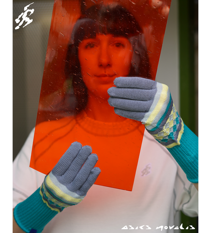 AQUIFOLIA KNIT GLOVE BLUE HAZE/LEMON