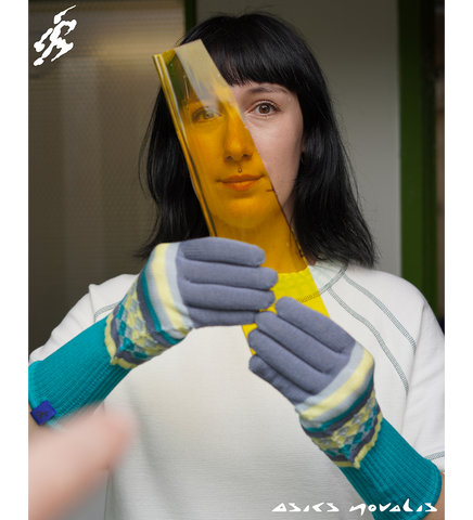 AQUIFOLIA KNIT GLOVE BLUE HAZE/LEMON
