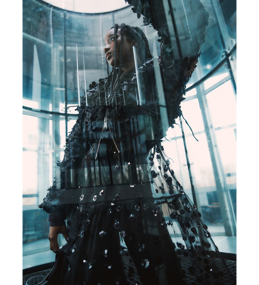 CECILIE BAHNSEN X ALPHA MA-1 CR LASER CUT BLACK